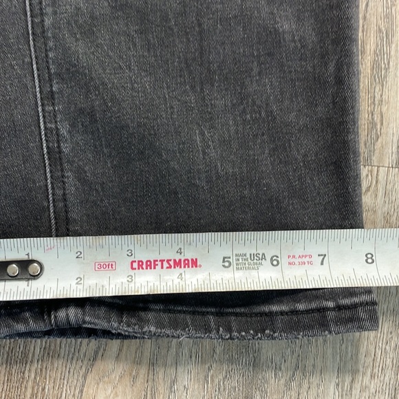 Flying Monkey Black/Grey Distressed High Rise Cropped Straight Leg Jeans size 31 - Picture 10 of 14
